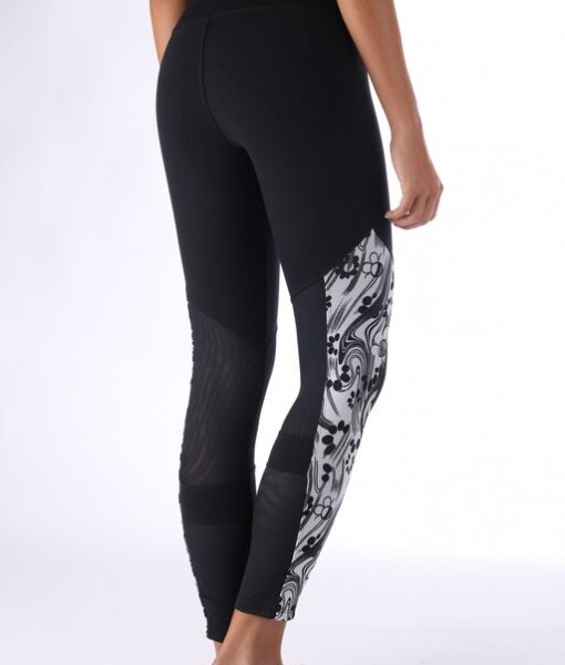 Black Printed Mesh Legging 3