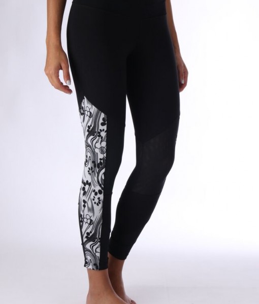 Black Printed Mesh Legging