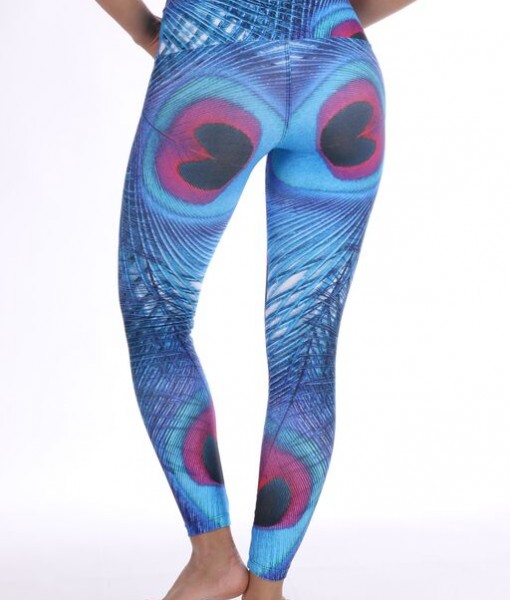 Blue Peacock Feathers Leggings – Happy Being Well